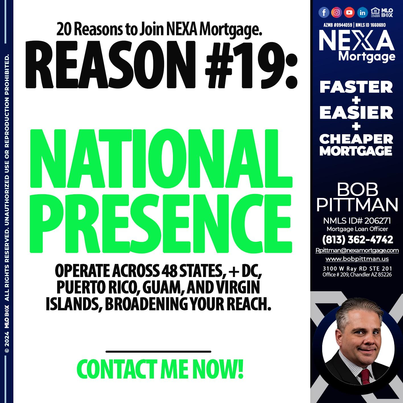 REASON 19 - Bob Pittman -Mortgage Loan Officer
