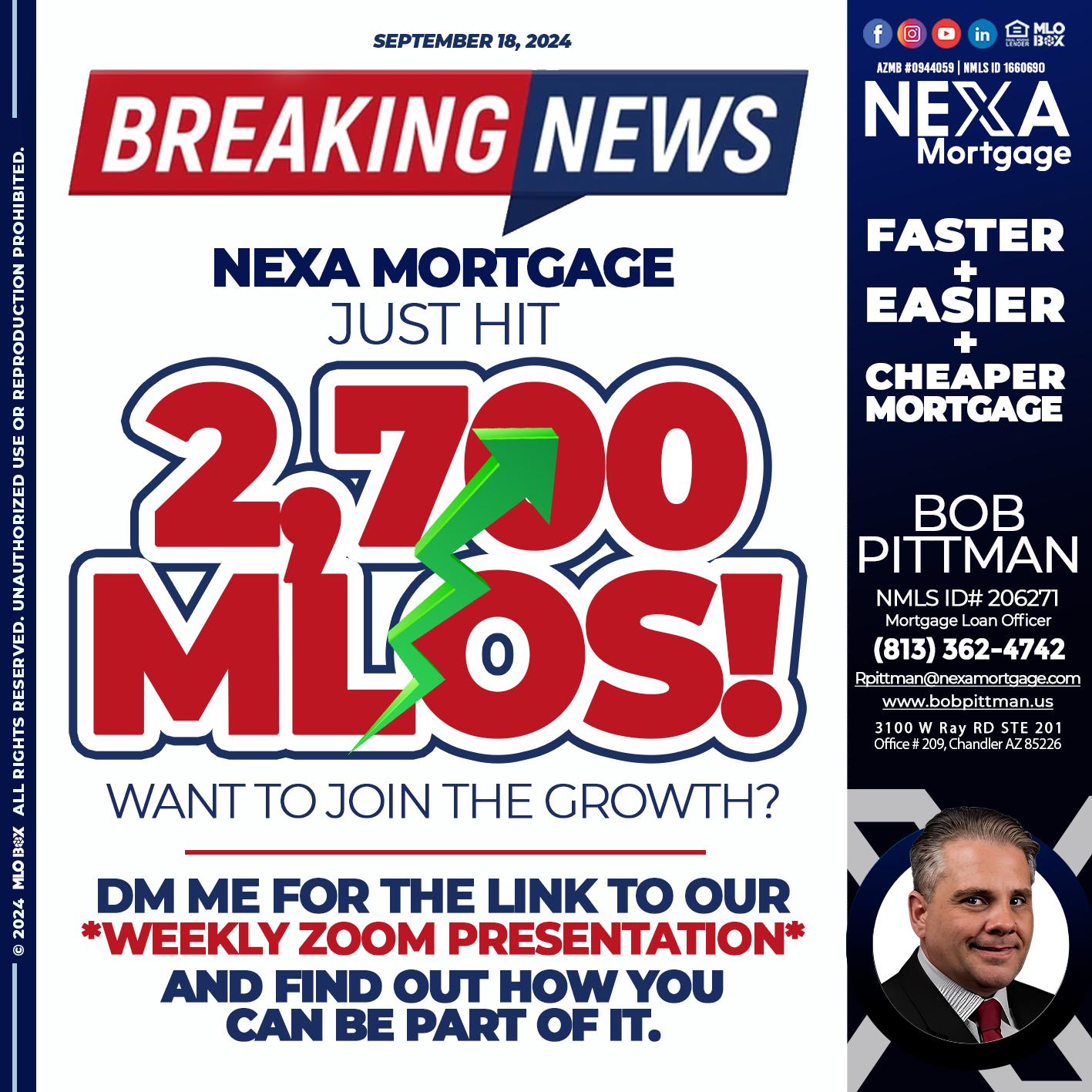 2700 - Bob Pittman -Mortgage Loan Officer