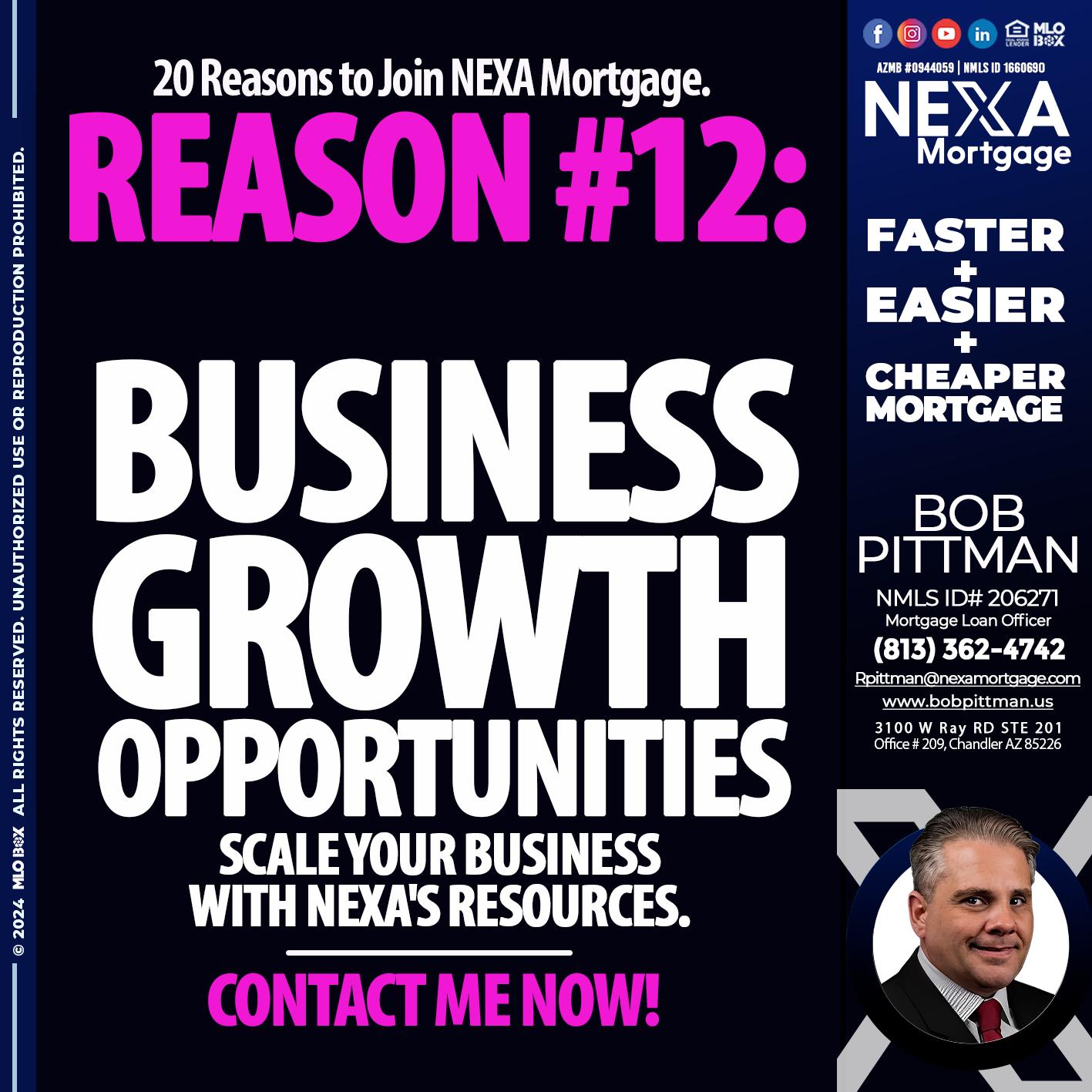 REASON 12 - Bob Pittman -Mortgage Loan Officer