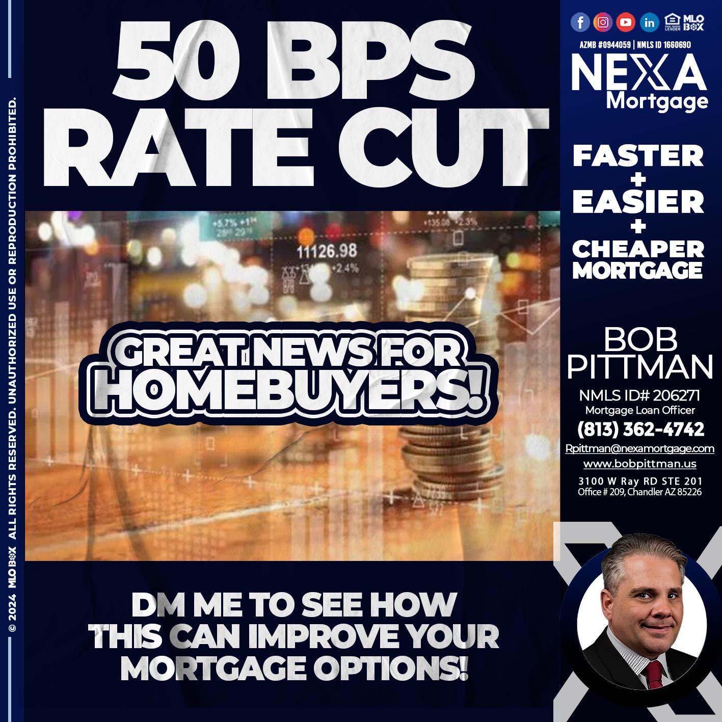 50 BPS RATES - Bob Pittman -Mortgage Loan Officer