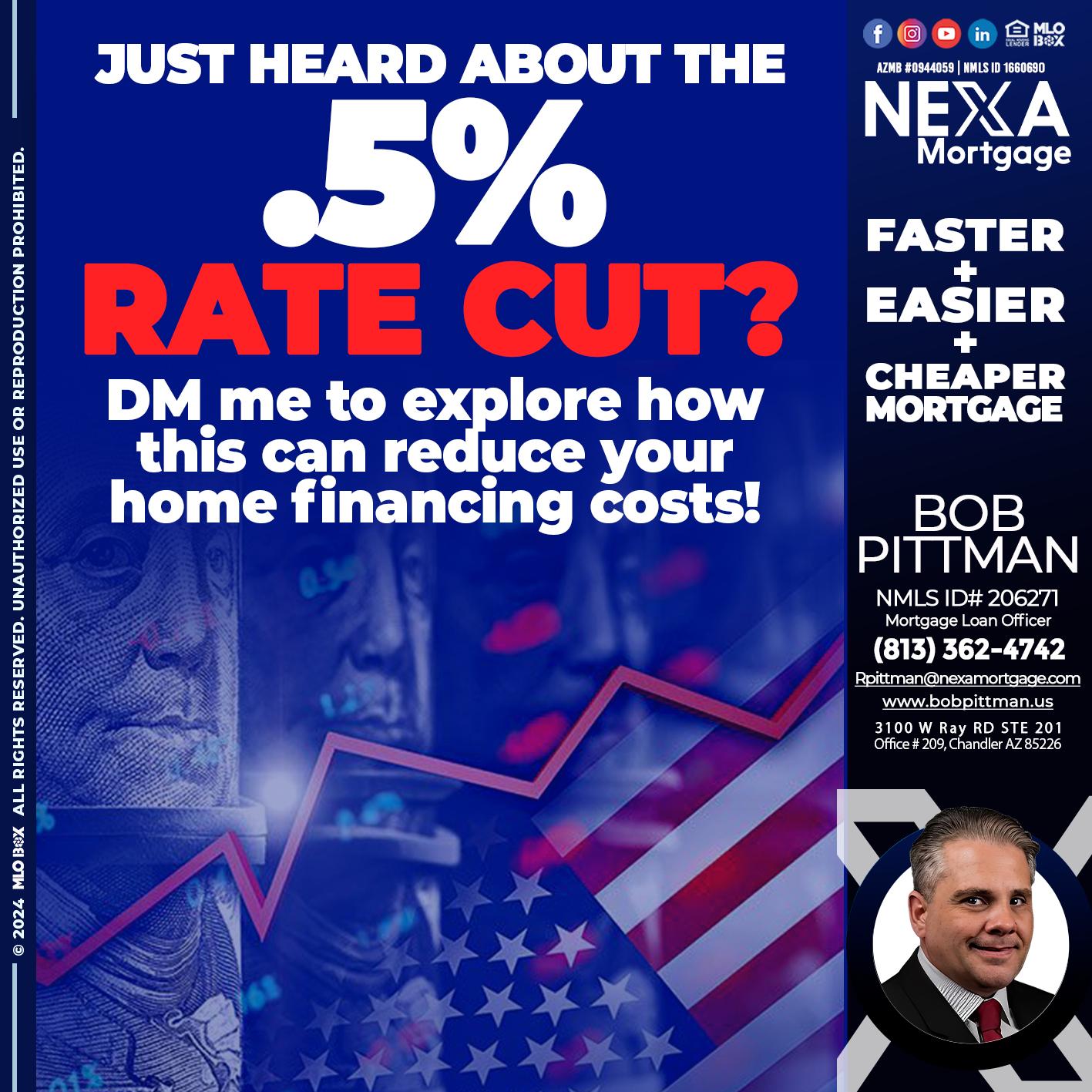 .5% - Bob Pittman -Mortgage Loan Officer