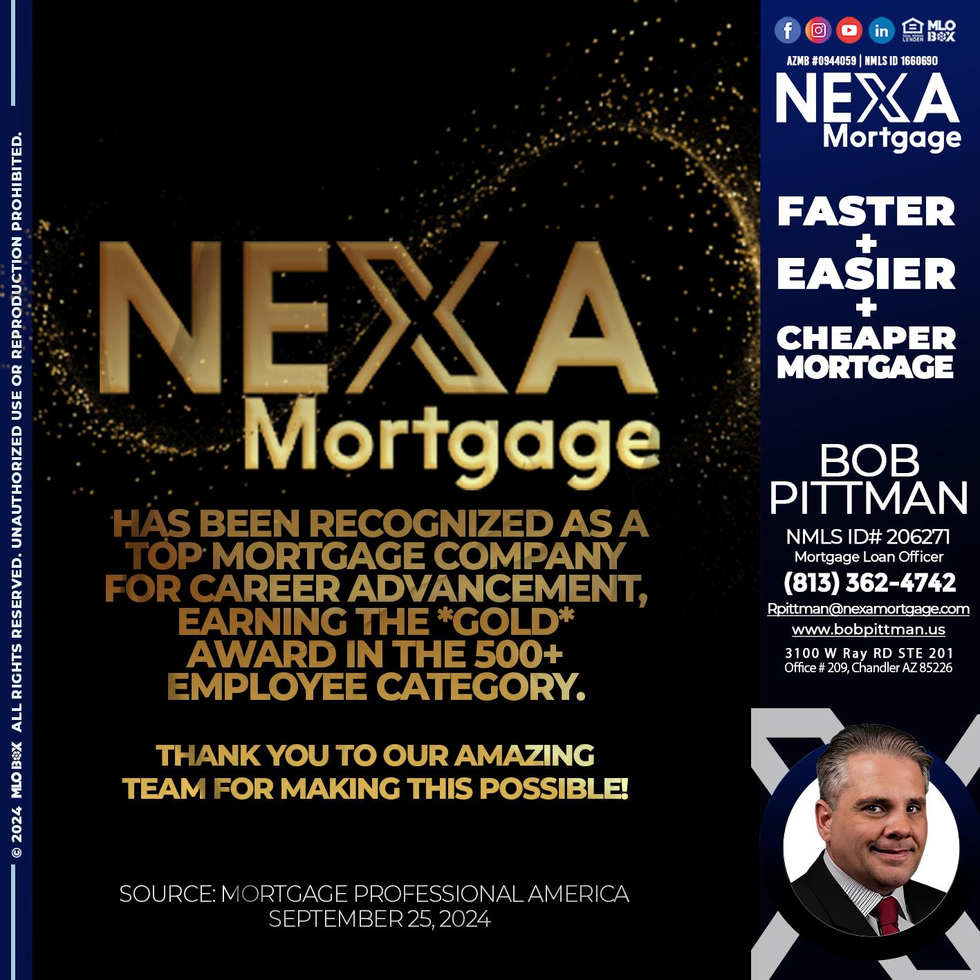 nexa 500 - Bob Pittman -Mortgage Loan Officer
