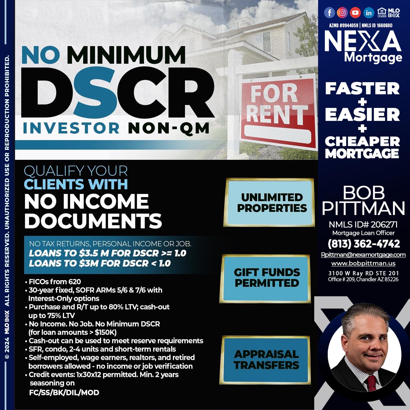 DSCR - Bob Pittman -Mortgage Loan Officer