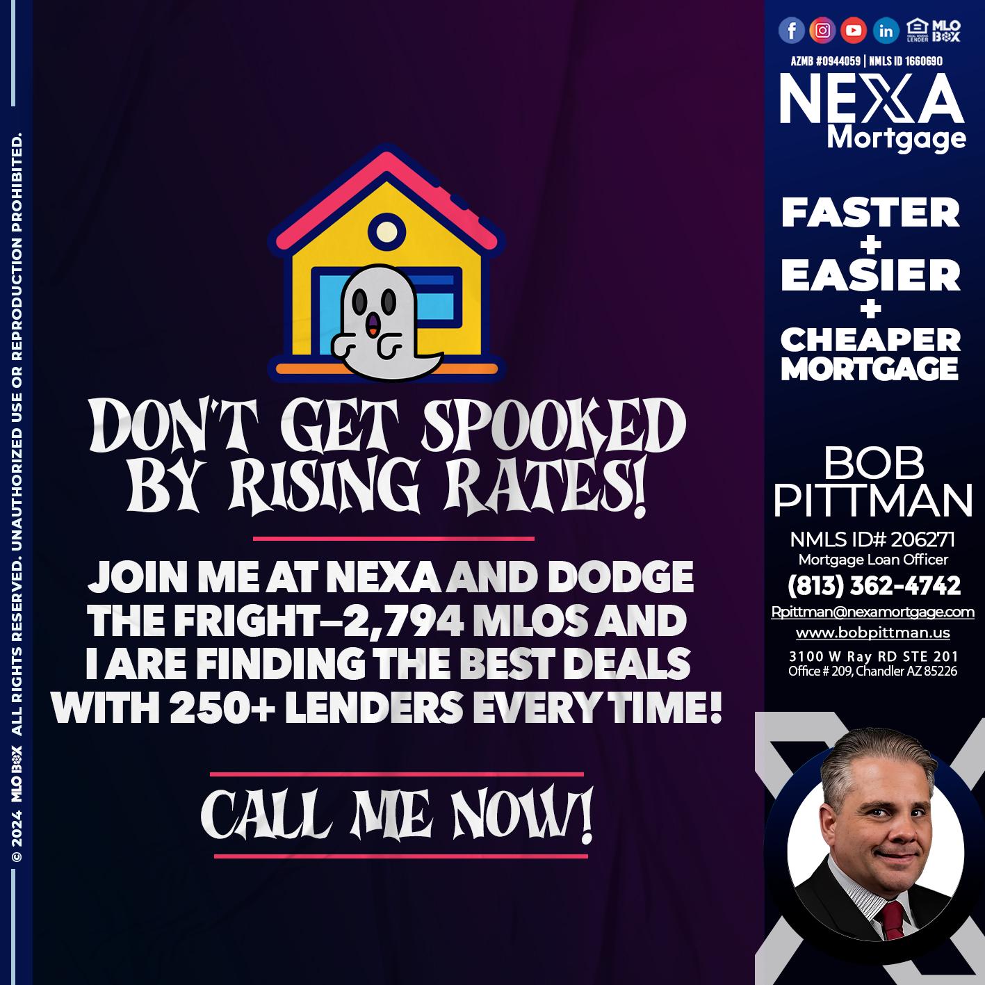 dont get spooked - Bob Pittman -Mortgage Loan Officer