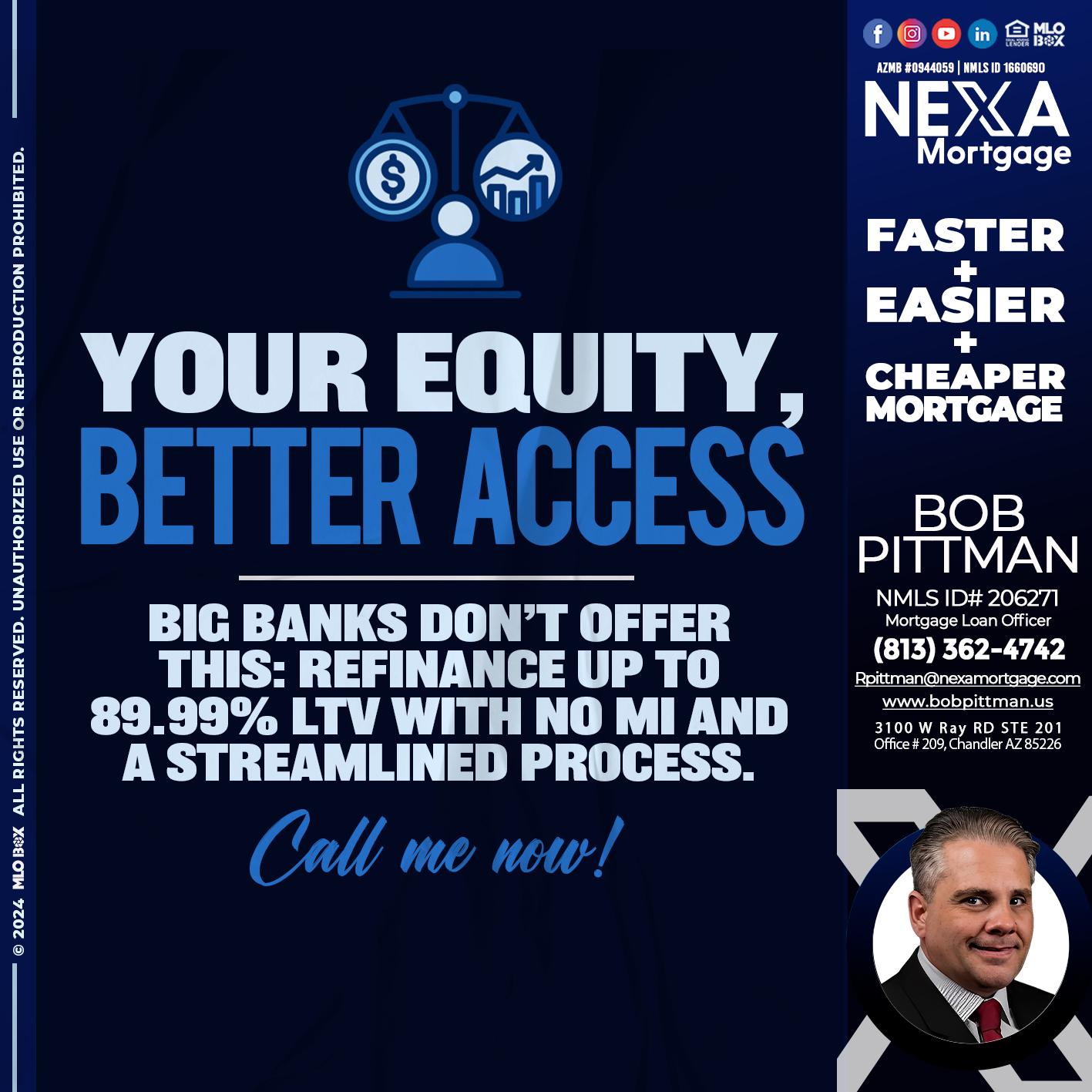 YOUR EQUITY - Bob Pittman -Mortgage Loan Officer