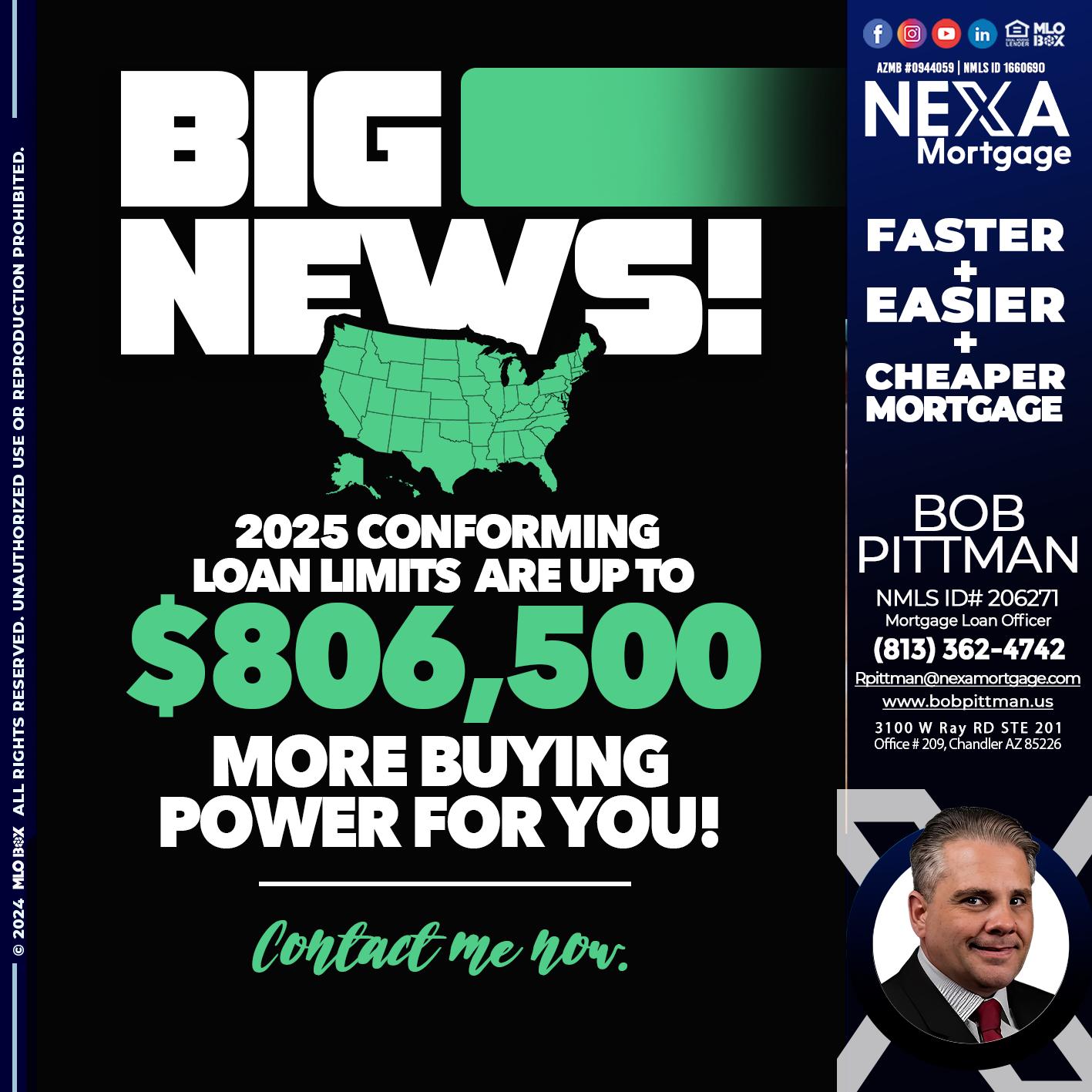 BIG NEWS - Bob Pittman -Mortgage Loan Officer