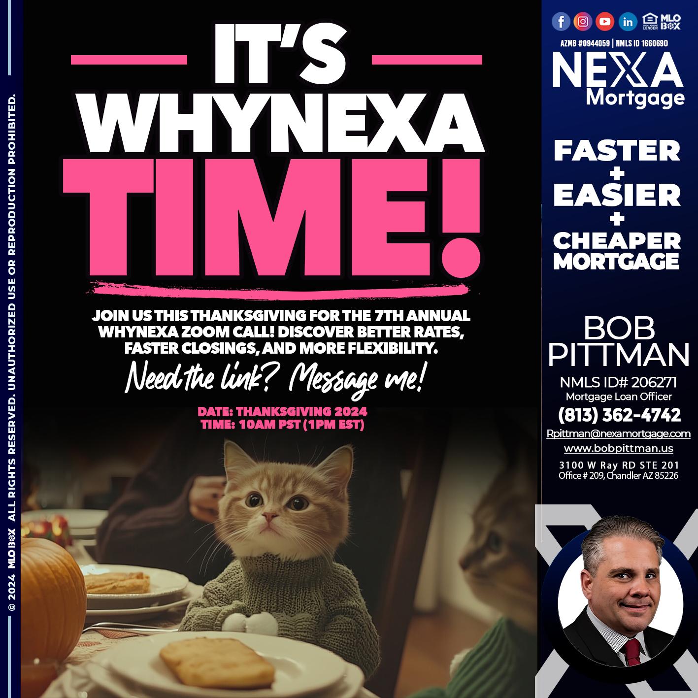 ITS WHY NEXA TIME - Bob Pittman -Mortgage Loan Officer