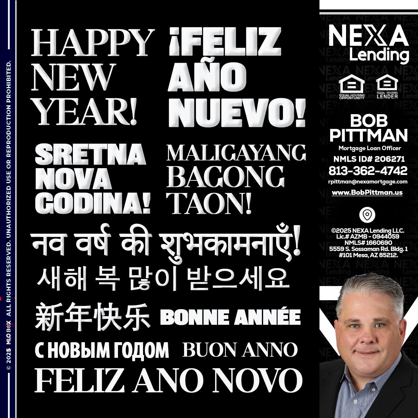 HAPPY NEW YEAR - Bob Pittman -Mortgage Loan Officer