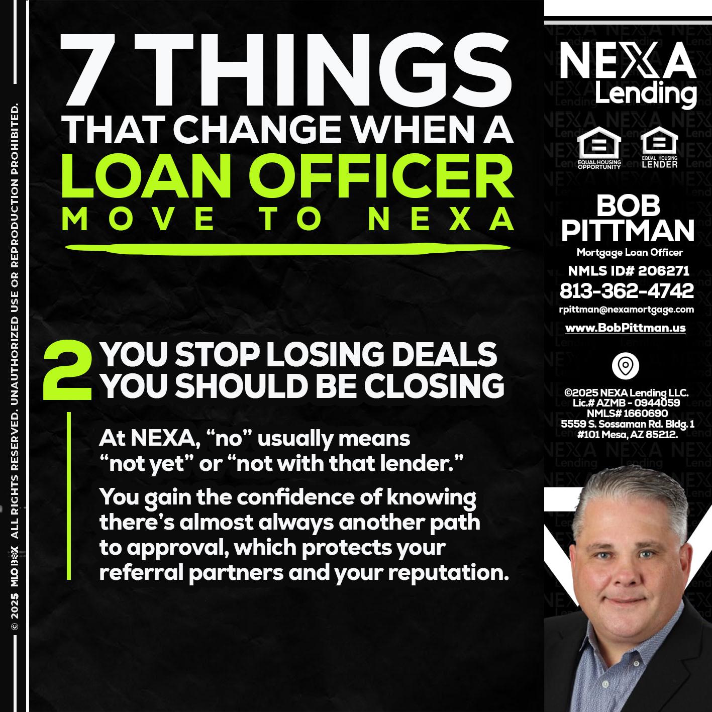 7 THINGS (2) - Bob Pittman -Mortgage Loan Officer