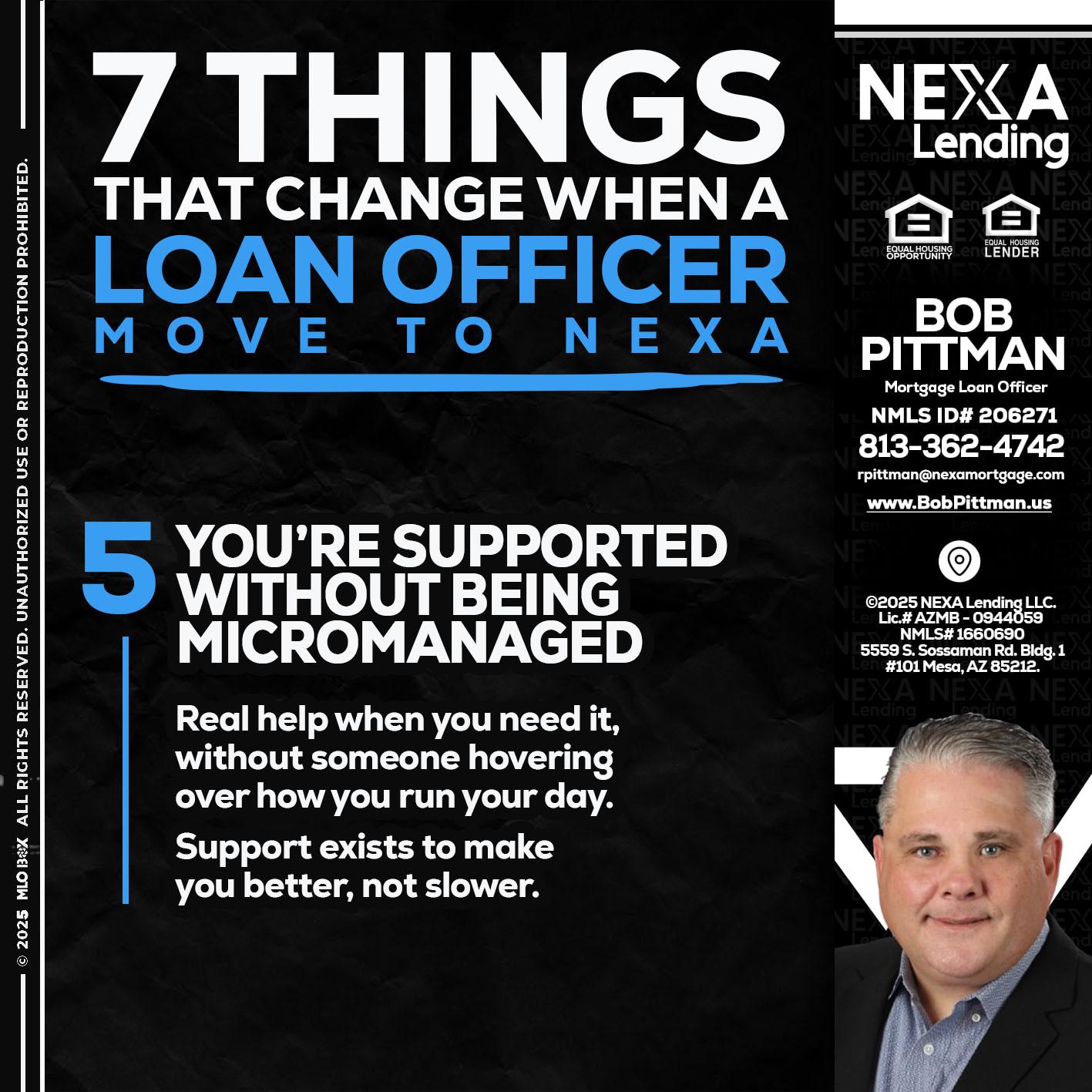 7 THINGS (5) - Bob Pittman -Mortgage Loan Officer