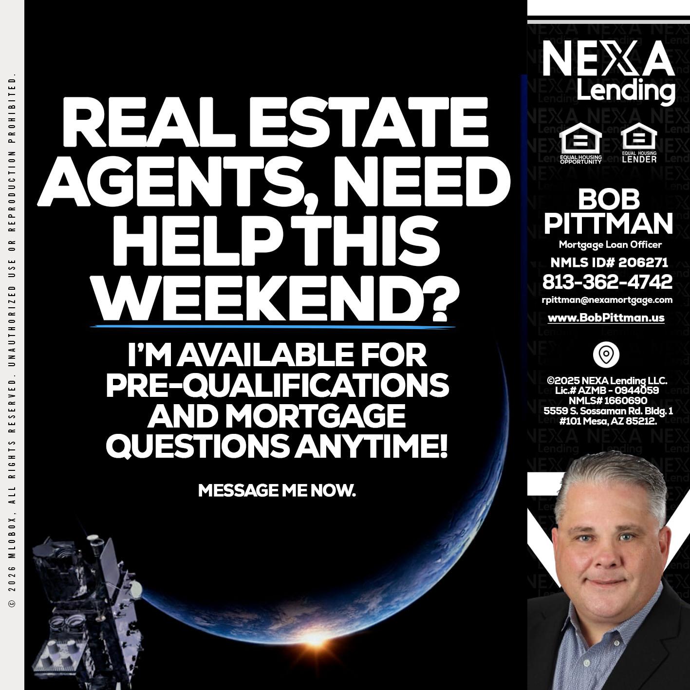 REAL ESTATE AGENTS - Bob Pittman -Mortgage Loan Officer