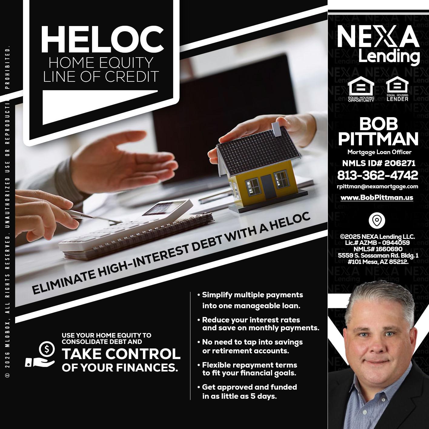 HELOC - Bob Pittman -Mortgage Loan Officer