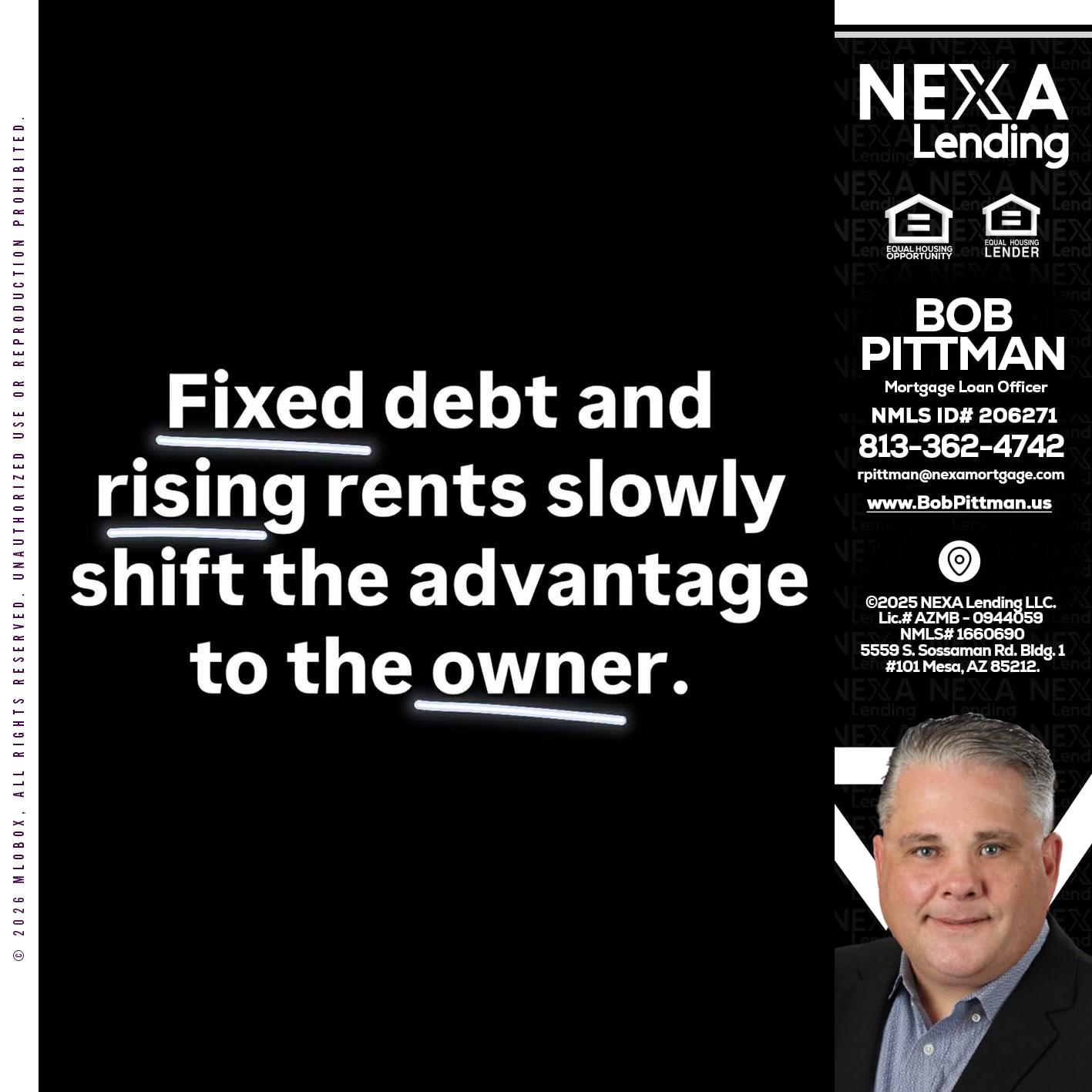 FIXED DEBT - Bob Pittman -Mortgage Loan Officer