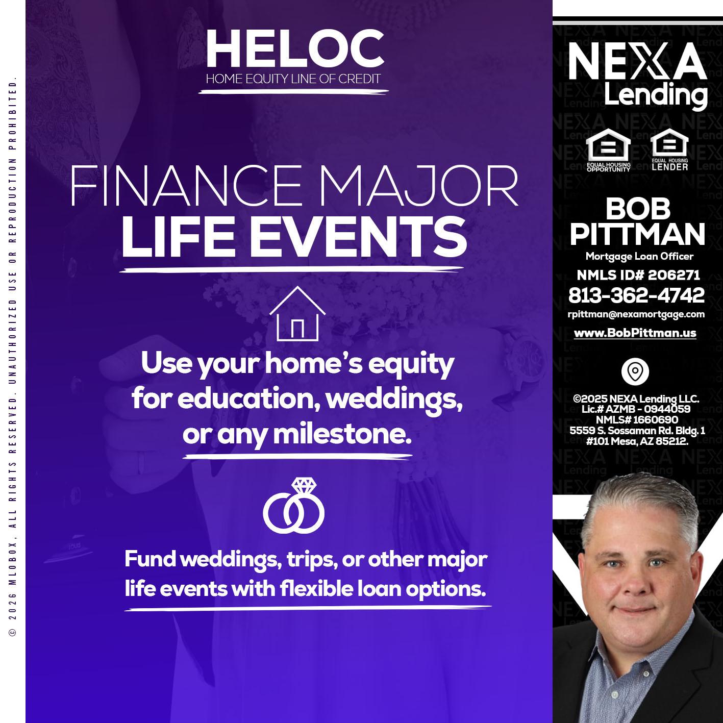 HELOC - Bob Pittman -Mortgage Loan Officer