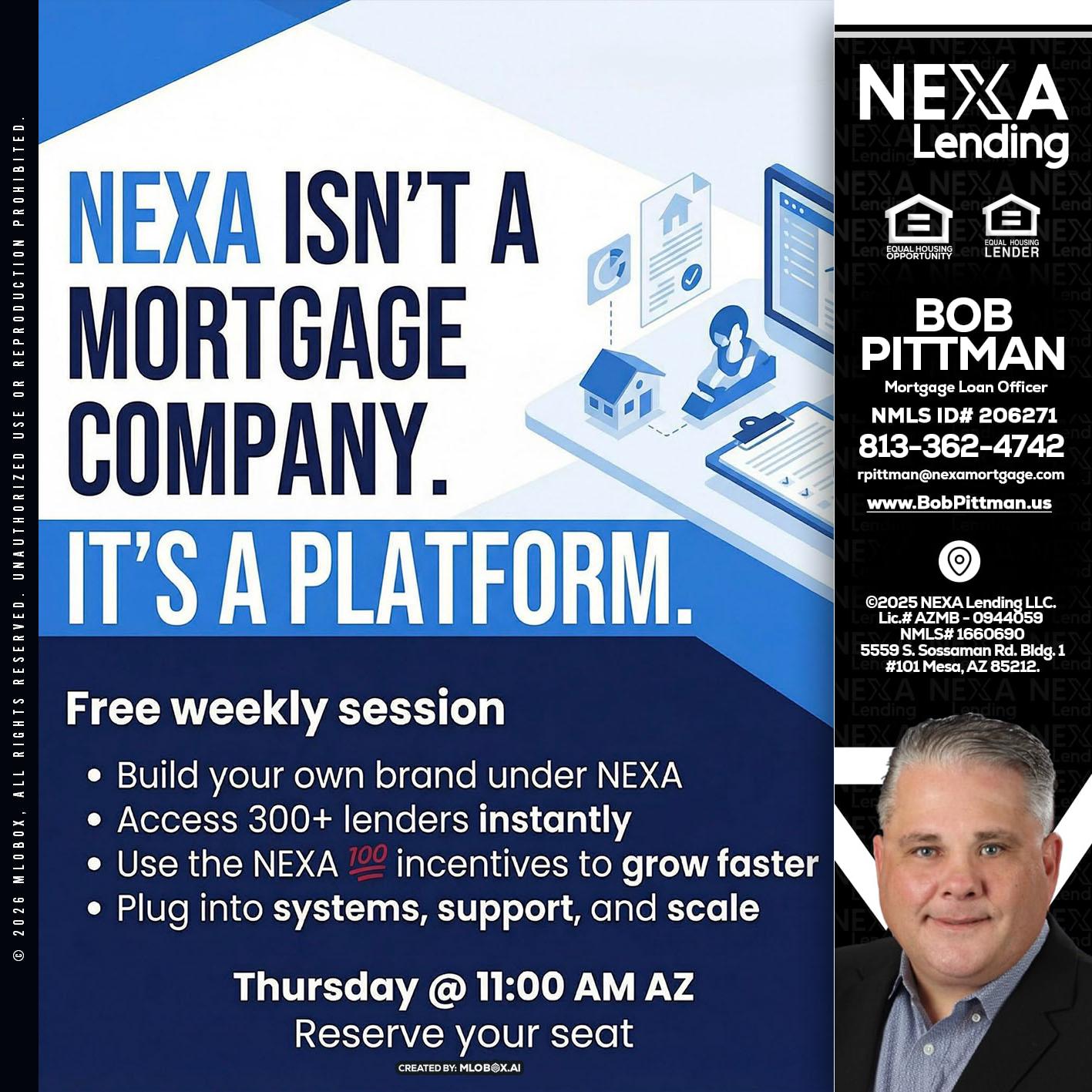 NEXA ISNT - Bob Pittman -Mortgage Loan Officer