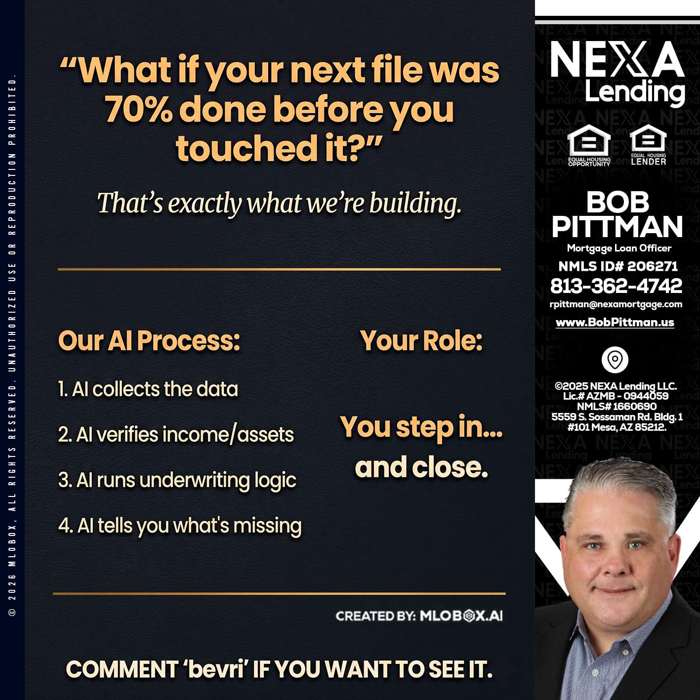 WHAT IF YOUR - Bob Pittman -Mortgage Loan Officer