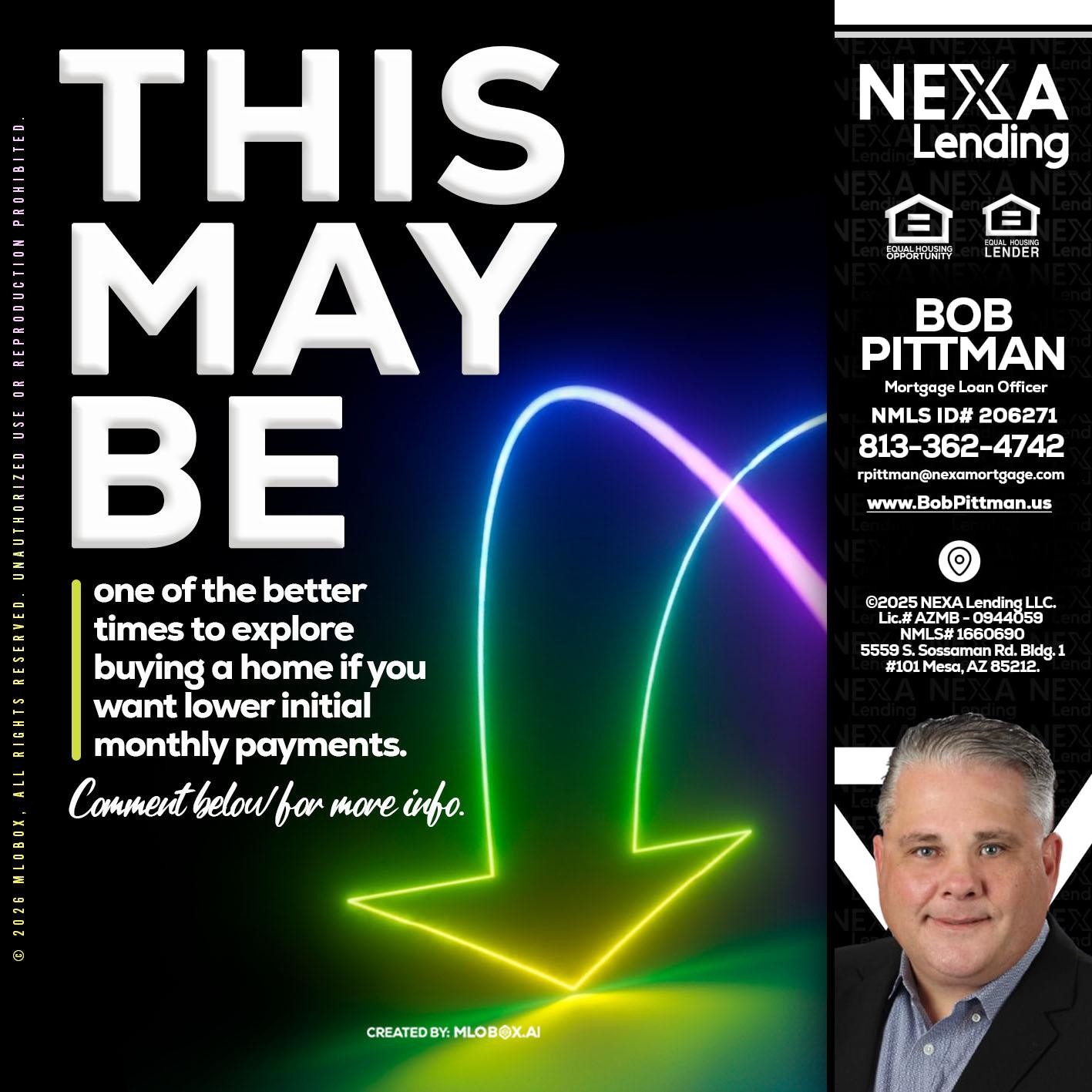 THIS MAY BE - Bob Pittman -Mortgage Loan Officer