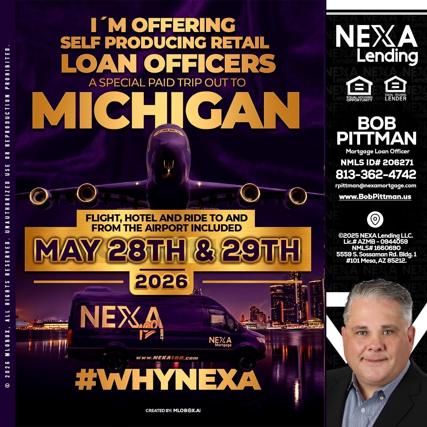 MICHIGAN - Bob Pittman -Mortgage Loan Officer