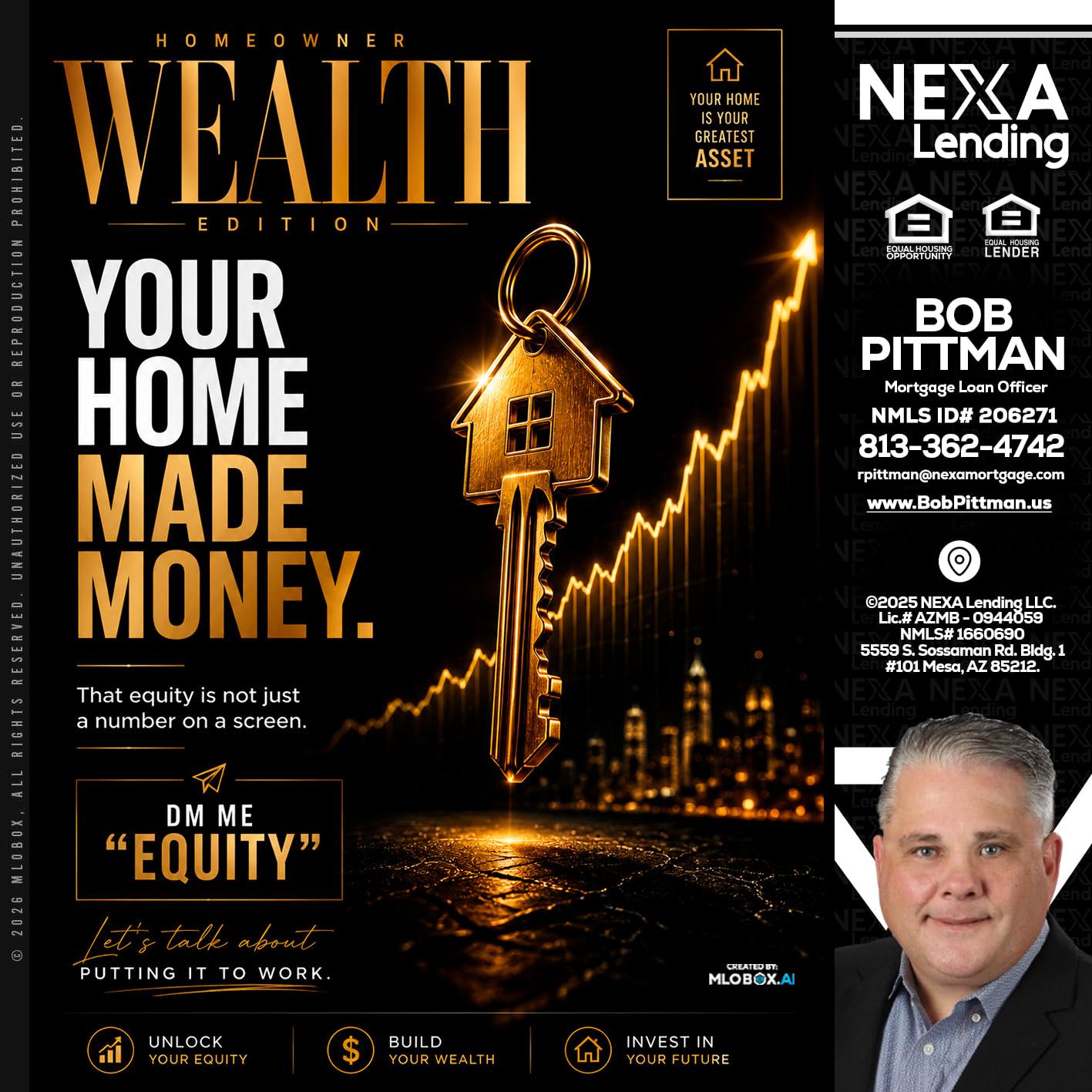 YOUR HOME MADE - Bob Pittman -Mortgage Loan Officer