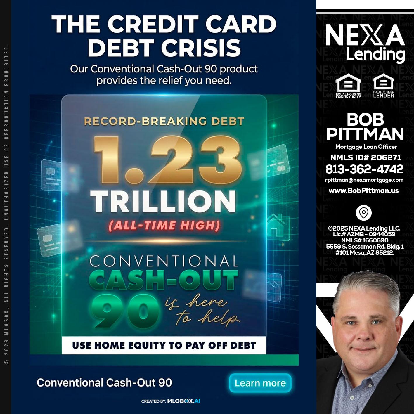 THE CREDIT CARD - Bob Pittman -Mortgage Loan Officer