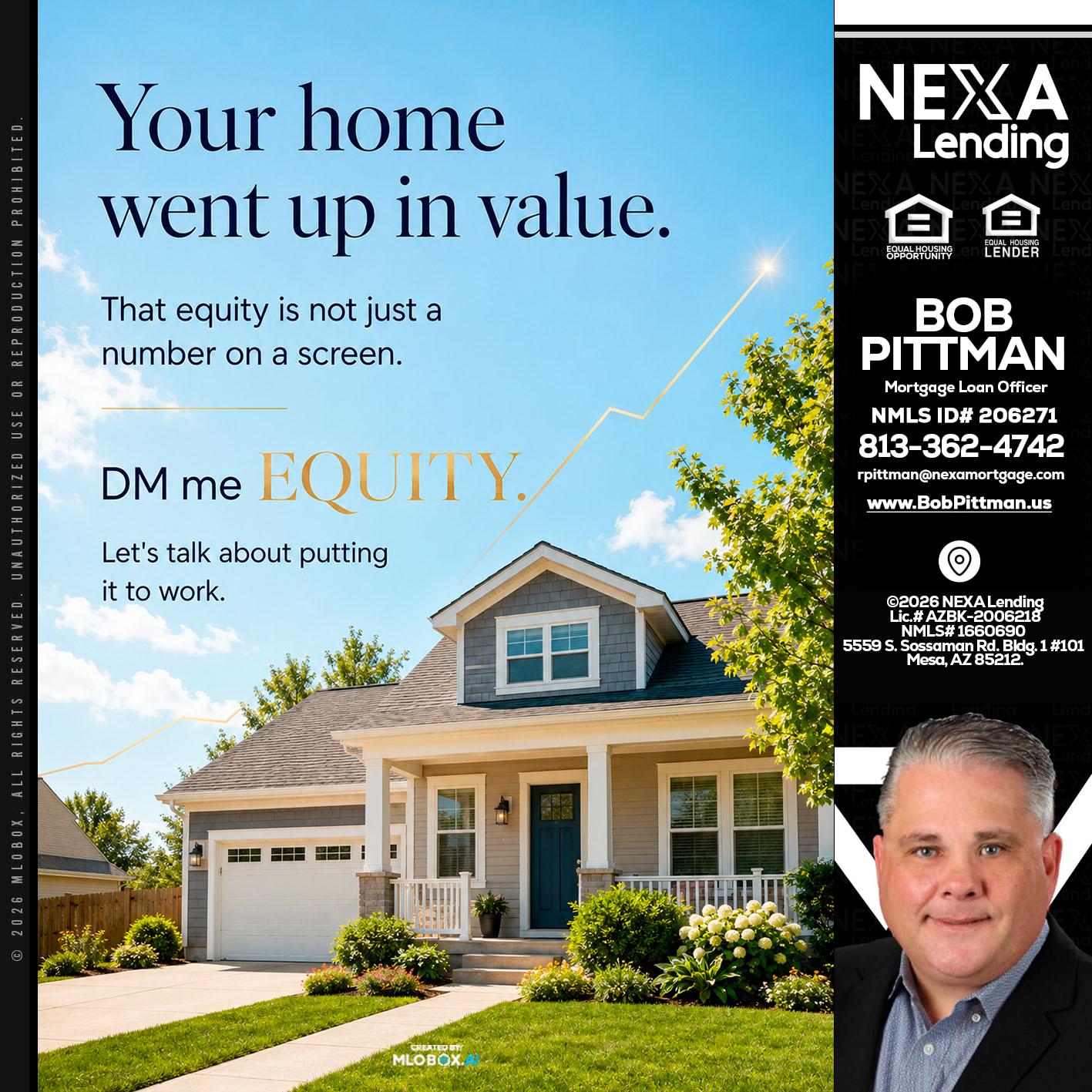 YOUR HOME - Bob Pittman -Mortgage Loan Officer