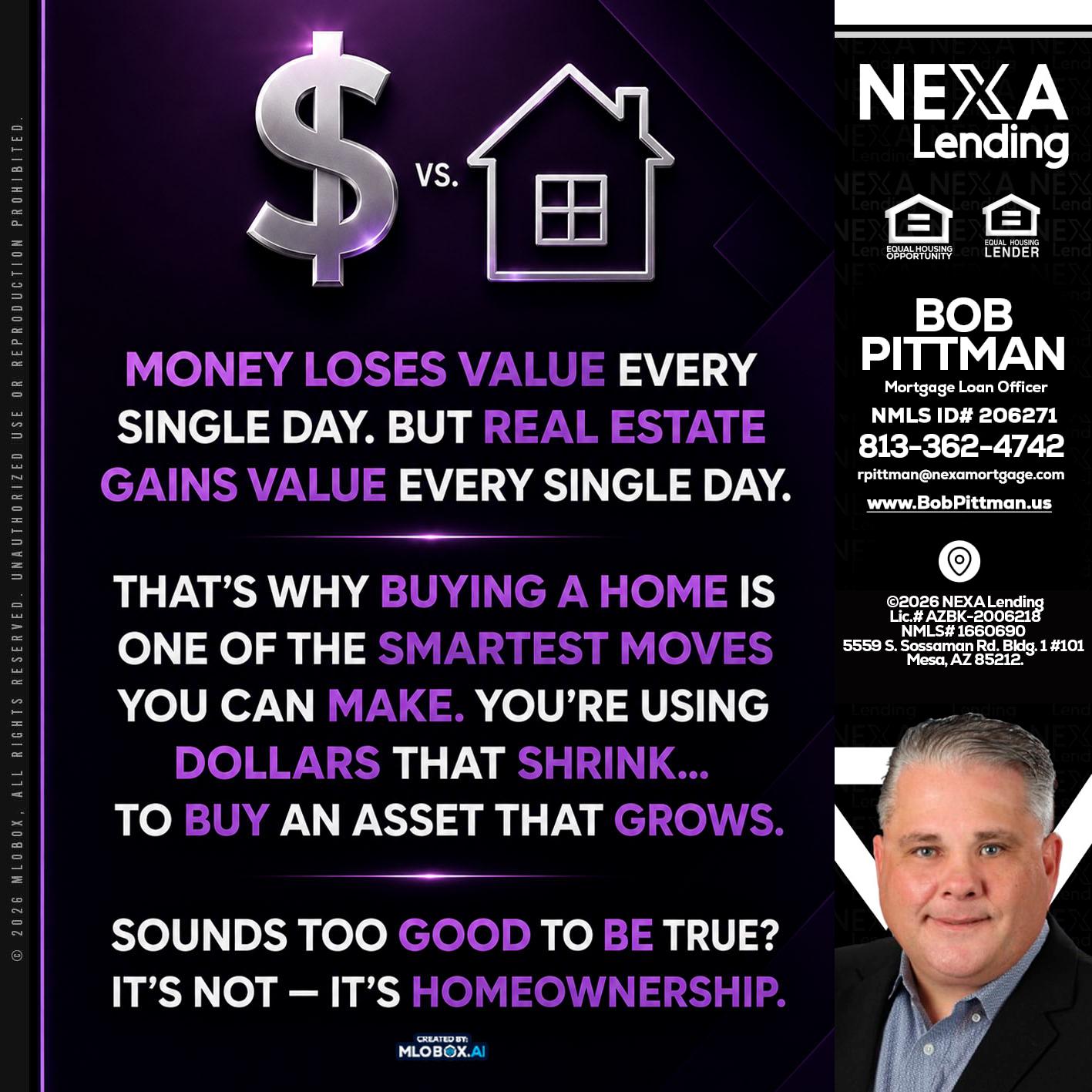 MONEY LOSES - Bob Pittman -Mortgage Loan Officer