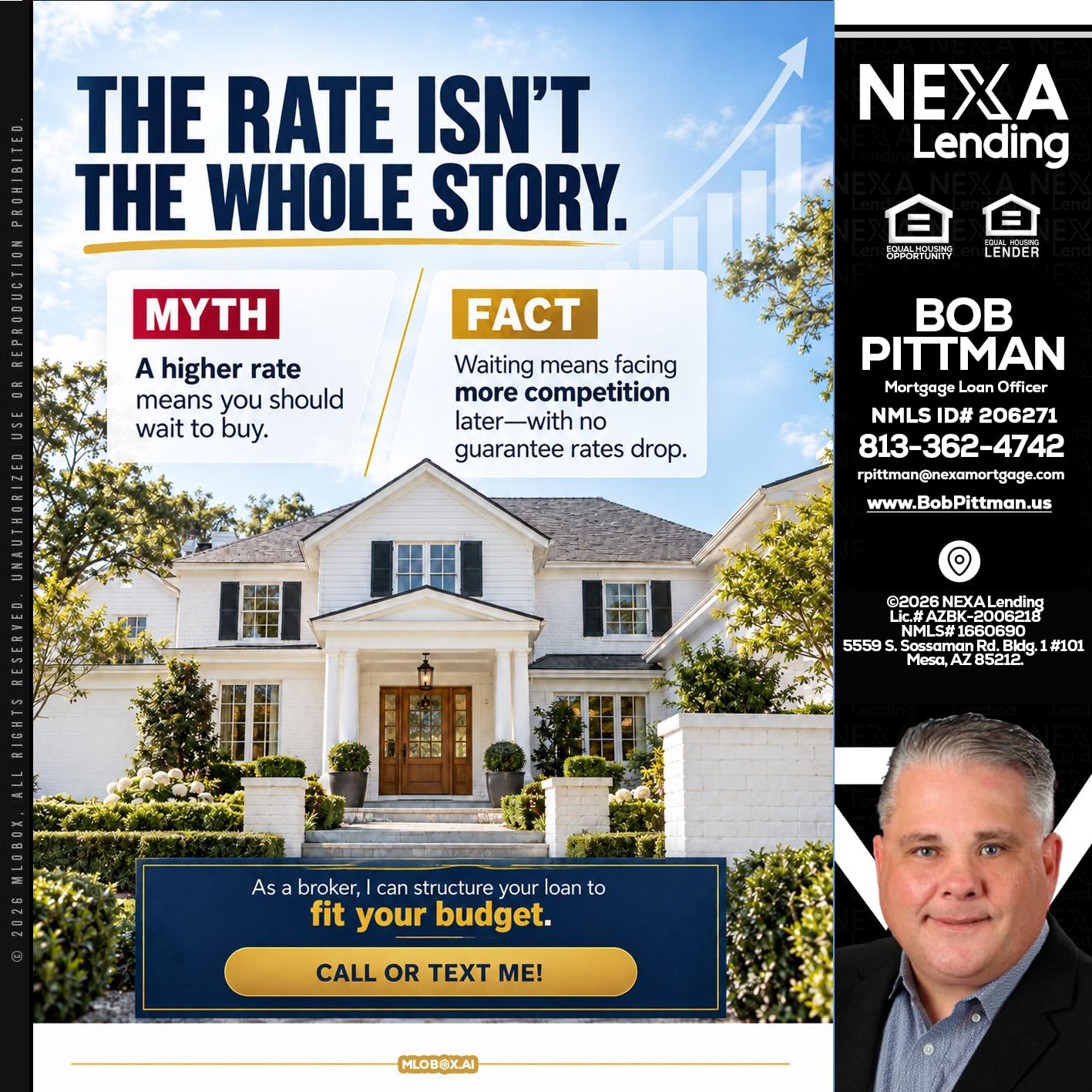 THE RATE ISNT - Bob Pittman -Mortgage Loan Officer