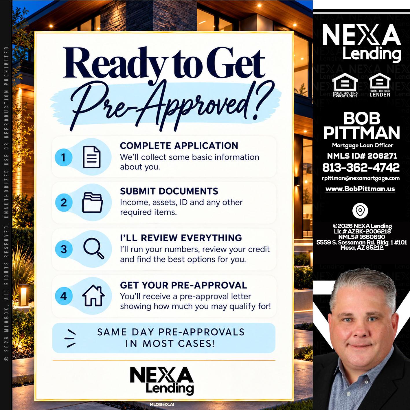 ready to get - Bob Pittman -Mortgage Loan Officer