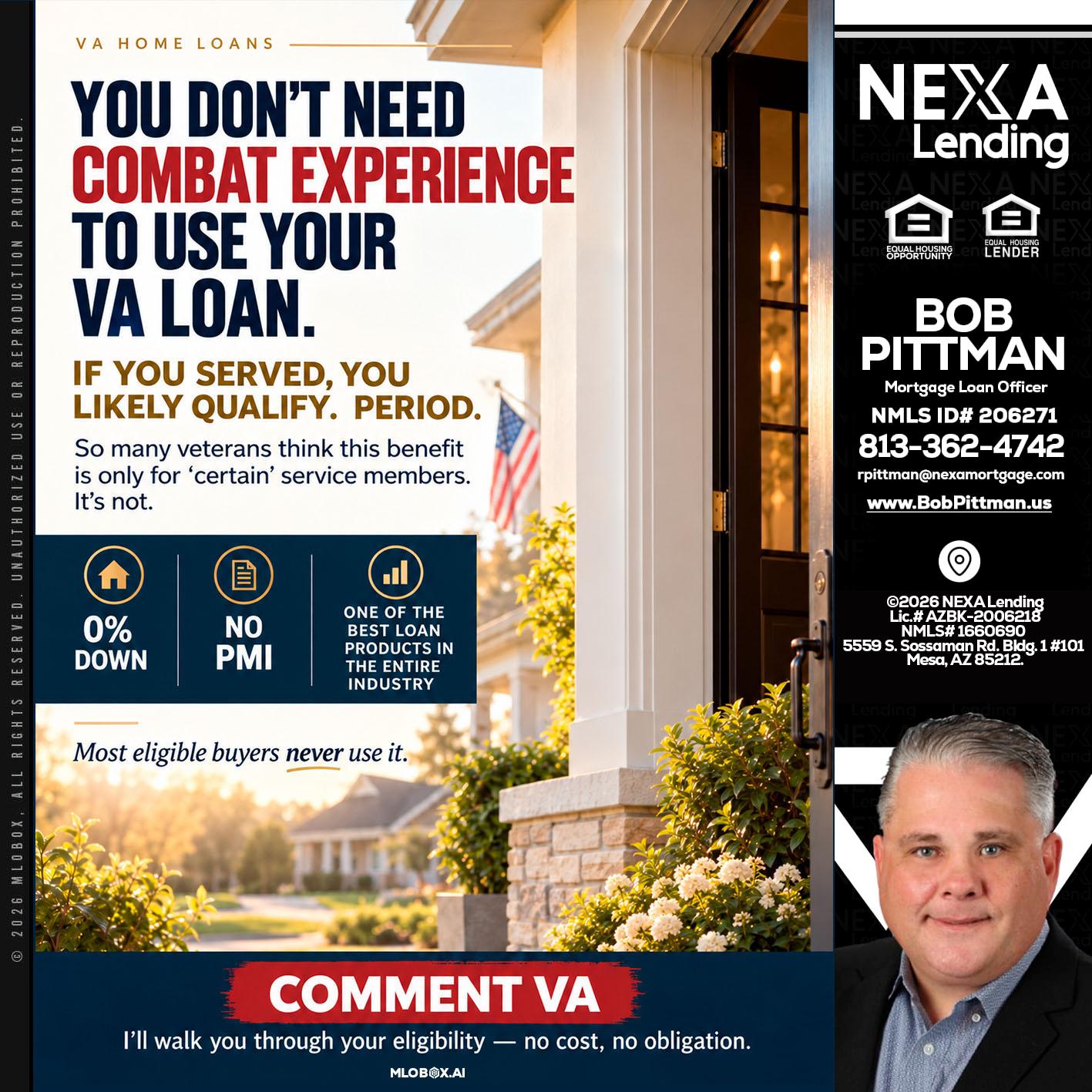 YOU DONT NEED - Bob Pittman -Mortgage Loan Officer